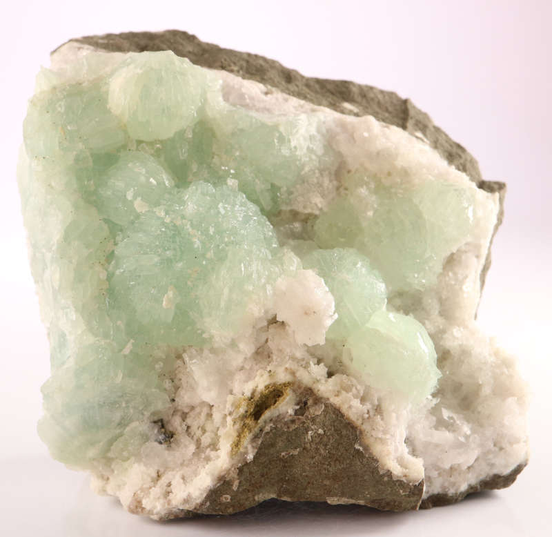 Prehnite and Calcite on Matrix, Gobobosebberge Mnt, Namibia