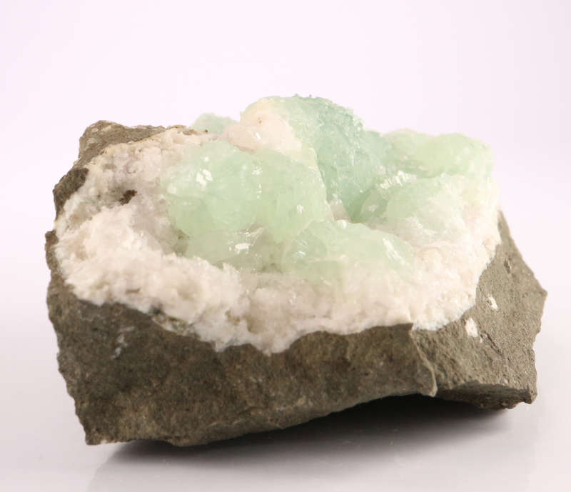 Prehnite and Calcite on Matrix, Gobobosebberge Mnt, Namibia