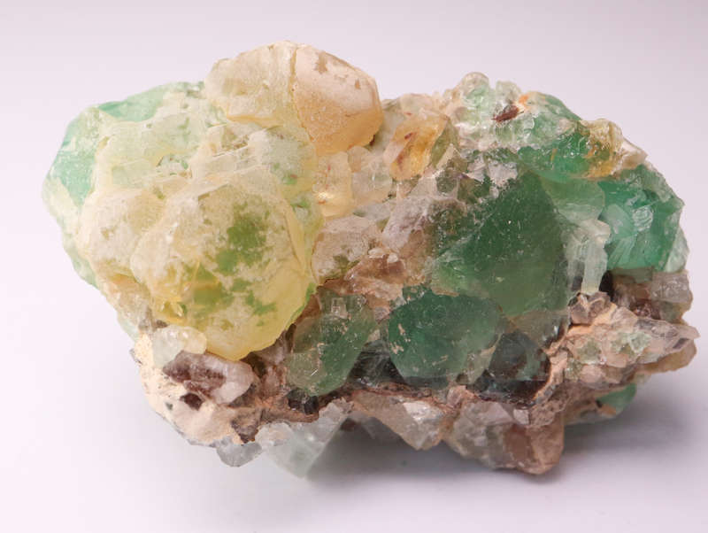 Yellow and Green Fluorite Cluster, RIemvasmaak, Northern Cape, South Africa