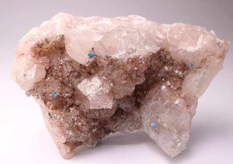 Shattuckite on Quartz Cluster, Kaokoveld Region, Namibia