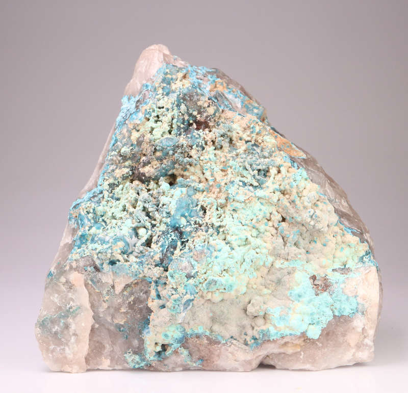 Shattuckite included and on Quartz, Kaokoveld Region, Namibia