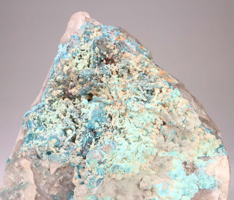 Shattuckite included and on Quartz, Kaokoveld Region, Namibia