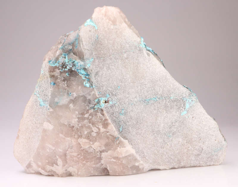 Shattuckite included and on Quartz, Kaokoveld Region, Namibia