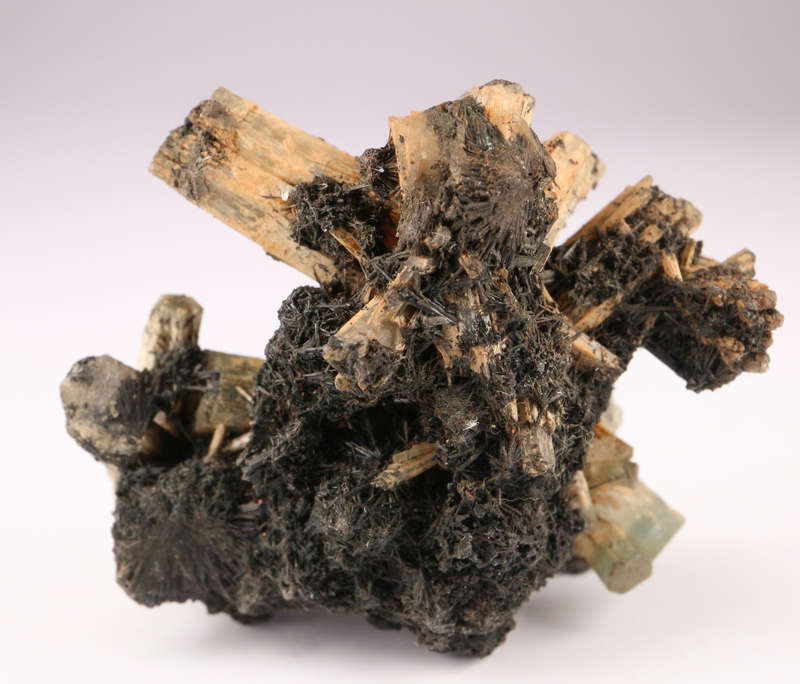 Acicular Schorl on Aquamarine Cluster, Erongo Mnt, Namibia