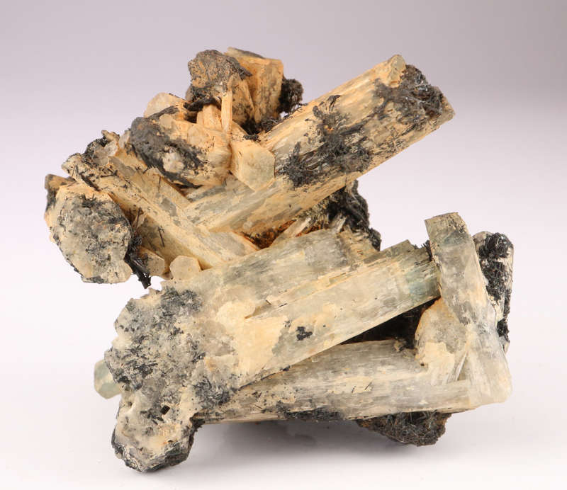 Acicular Schorl on Aquamarine Cluster, Erongo Mnt, Namibia