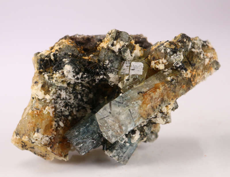 Black Tourmaline on Aquamarine Cluster, Erongo Mnt, Namibia