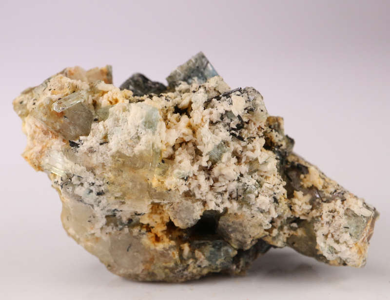Black Tourmaline on Aquamarine Cluster, Erongo Mnt, Namibia