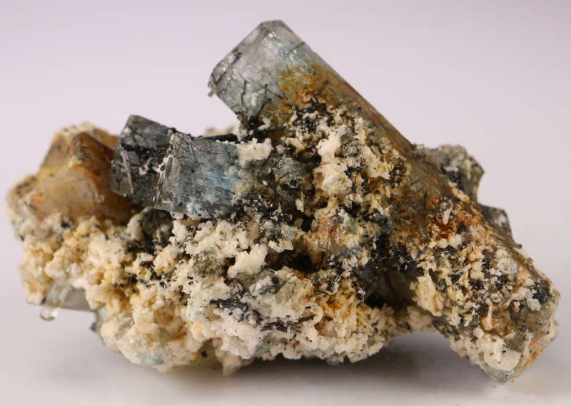 Black Tourmaline on Aquamarine Cluster, Erongo Mnt, Namibia