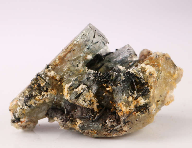 Black Tourmaline on Aquamarine Cluster, Erongo Mnt, Namibia