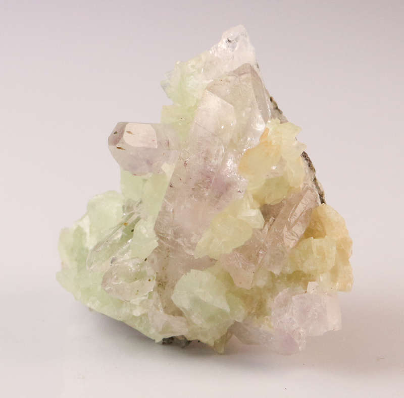 Prehnite on Quartz Cluster, Gobobosebberge Mnt, Namibia