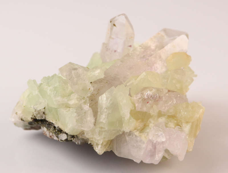 Prehnite on Quartz Cluster, Gobobosebberge Mnt, Namibia