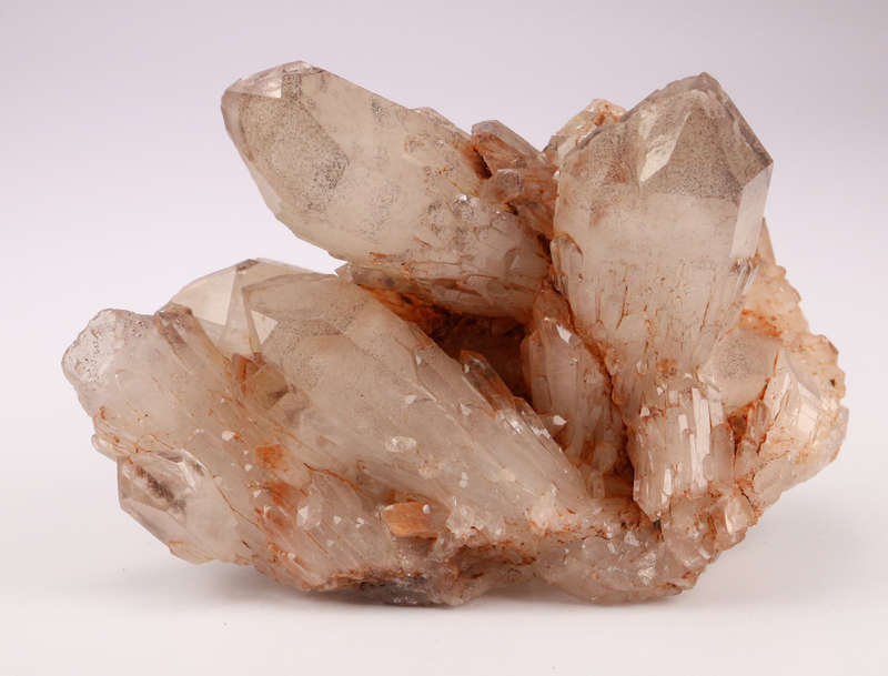 Back Hematite in Quartz Cluster, Orange River Area, Northern Cape, South Africa