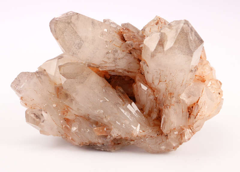 Back Hematite in Quartz Cluster, Orange River Area, Northern Cape, South Africa