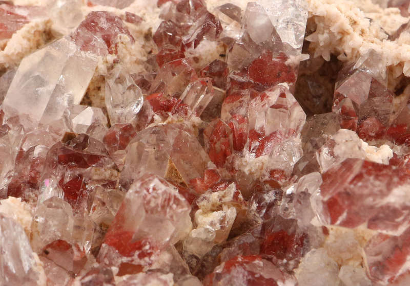 Red Hematite in Quartz Cluster, Orange River Area, Northern Cape, South Africa