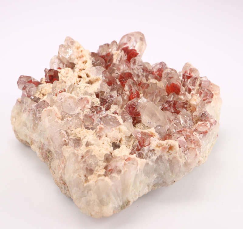Red Hematite in Quartz Cluster, Orange River Area, Northern Cape, South Africa