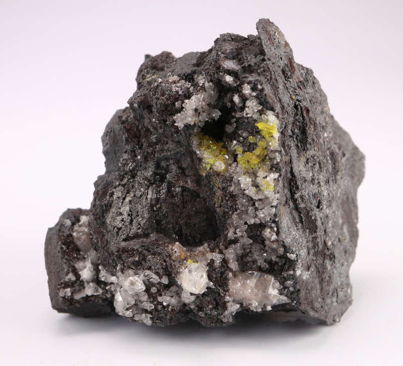 Sturmanite and Calcite on Matrix, N`Chwaning II, Nothern Cape, South Africa