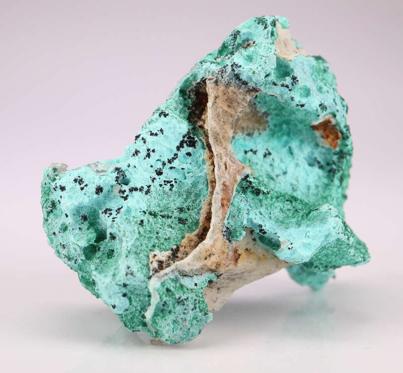 Quartz on Malachite psm Chrysocolla, Tenke Fungurume, DR Congo