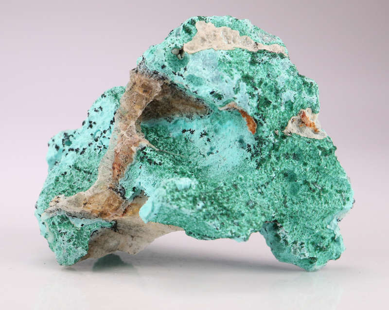 Quartz on Malachite psm Chrysocolla, Tenke Fungurume, DR Congo