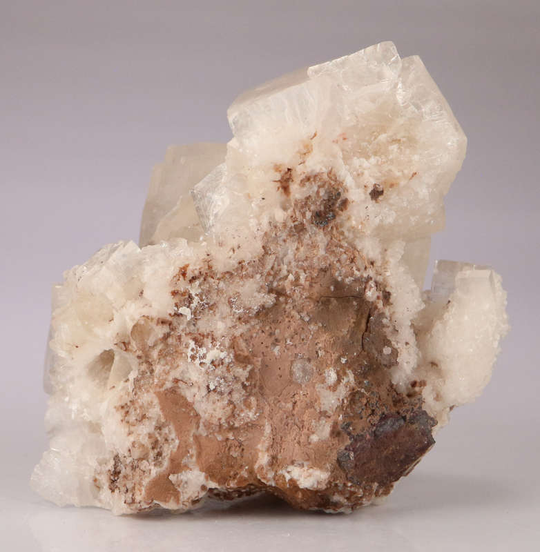 Hydroxyapophyllite and Calcite on Matrix, N`Chwaning II, Northern Cape, South Africa