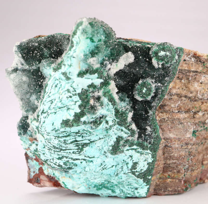 Malachite psm After Azurite on Matrix, Tenke Fungurume, DR Congo