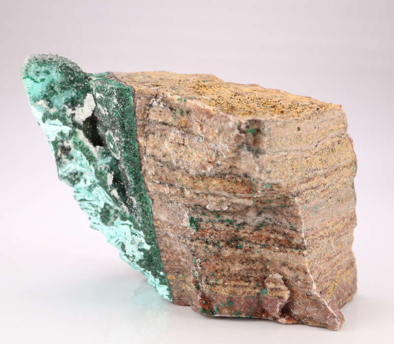Malachite psm After Azurite on Matrix, Tenke Fungurume, DR Congo
