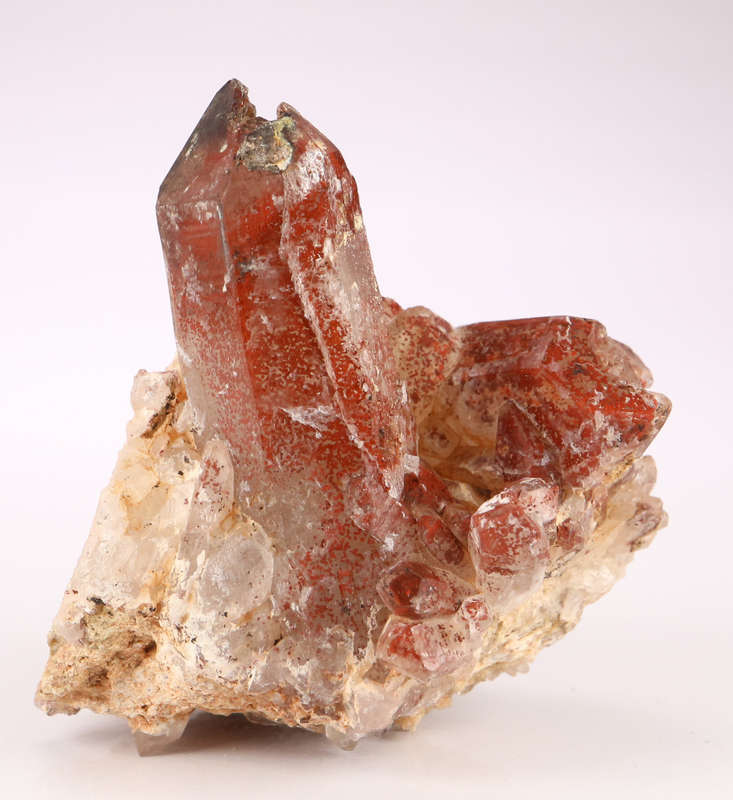 Red Hematite in Quartz Cluster, Orange River Area, Northern Cape, South Africa