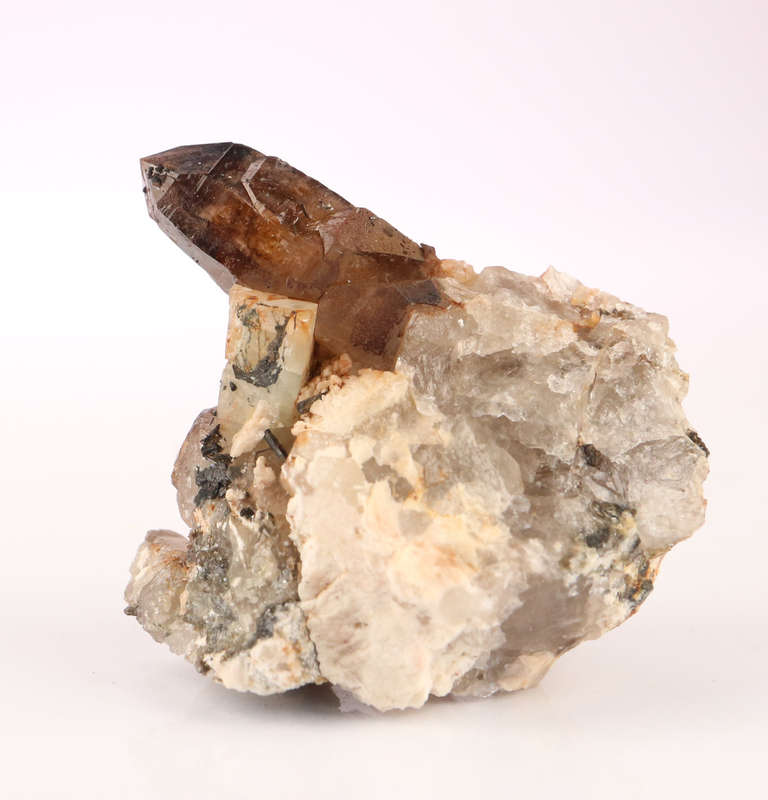 Smoky Quartz and Aquamarine Cluster, Erongo Mnt Region, Namibia