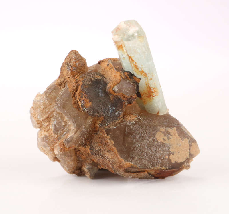 Aquamarine on Quartz, Erongo Mnt Region, Namibia