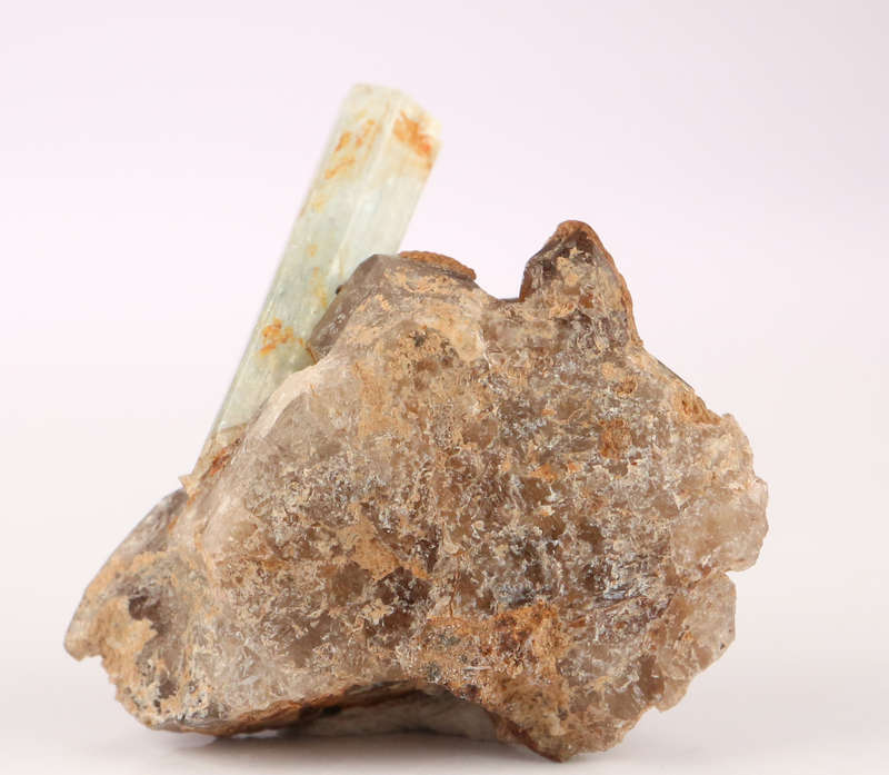 Aquamarine on Quartz, Erongo Mnt Region, Namibia