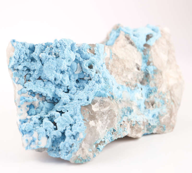 Shattuckite on Quartz, Kaokoveld Region, Namibia