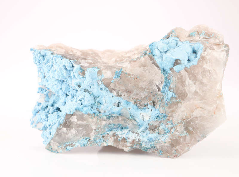 Shattuckite on Quartz, Kaokoveld Region, Namibia