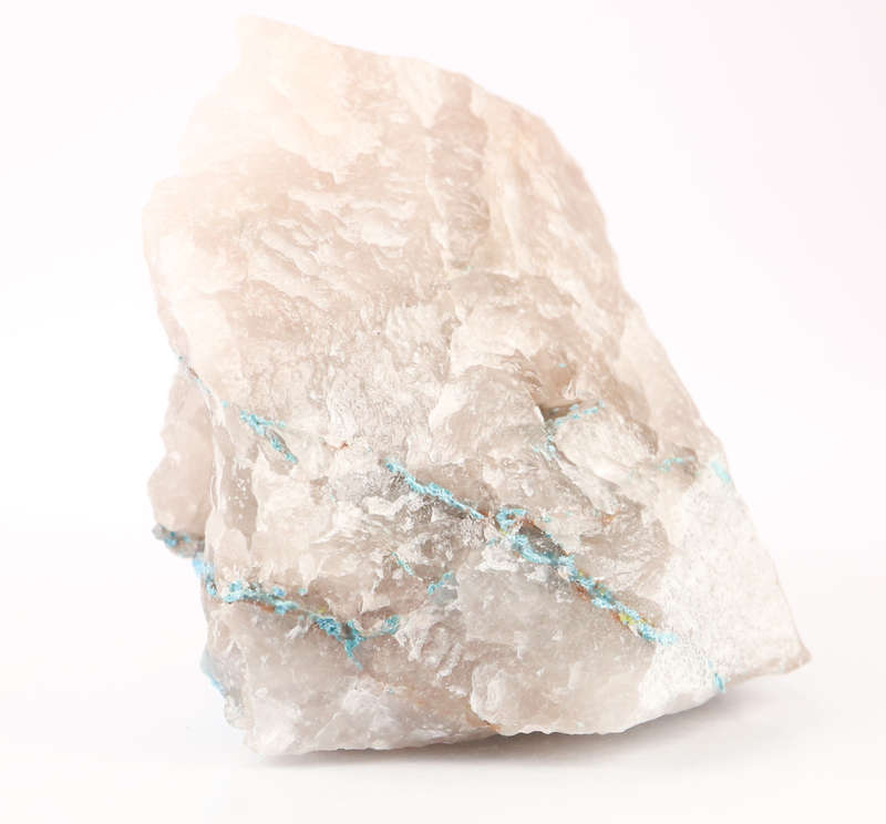 Shattuckite on Quartz, Kaokoveld Region, Namibia