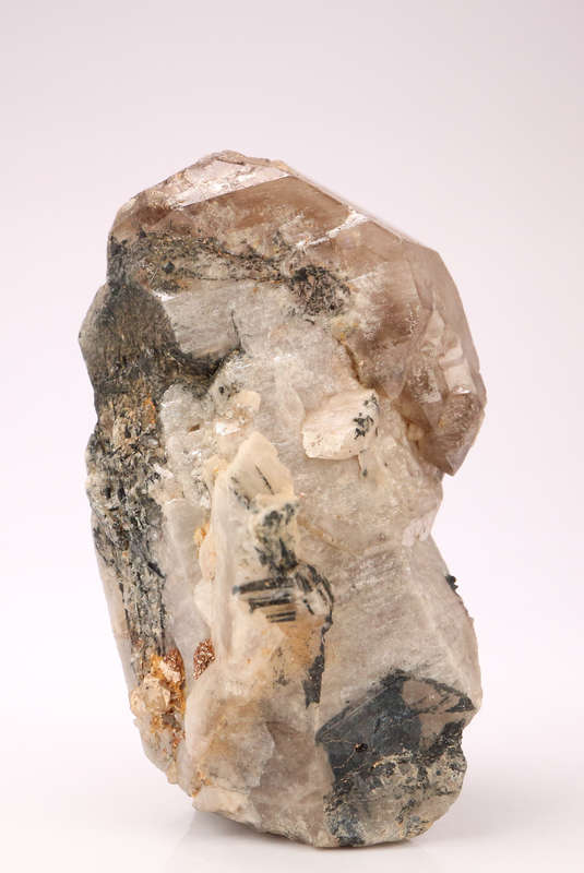 Schorl on Quartz, Erongo Mnt Region, Namibia
