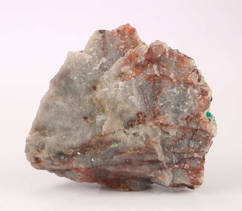 Calcite on Dioptase on Matrix, Tsumeb Mine, Namibia