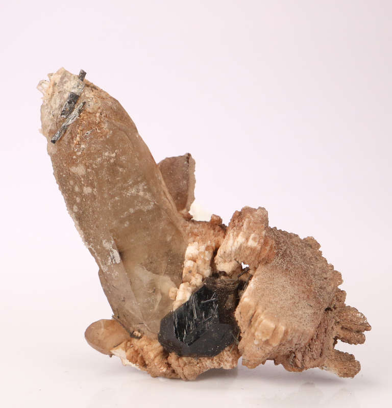 Schorl, Hyalite on Quartz, Erongo Mnt Region, Namibia