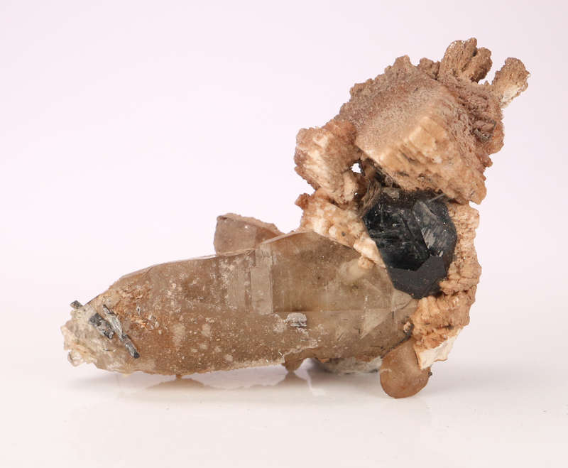 Schorl, Hyalite on Quartz, Erongo Mnt Region, Namibia