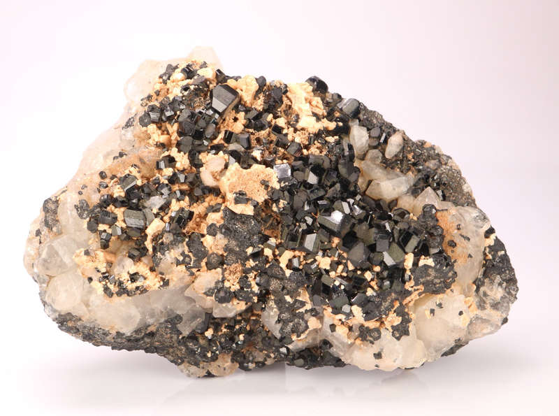 Schorl on Quartz, Erongo Mnt Region, Namibia