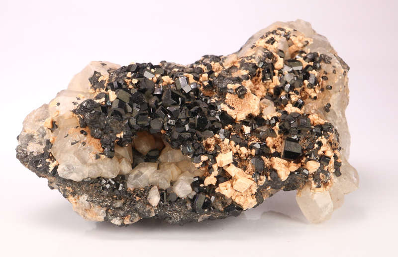 Schorl on Quartz, Erongo Mnt Region, Namibia