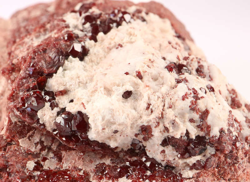 Baryte on Andradite on matrix, N`Chwaning II, Northern Cape, South Africa