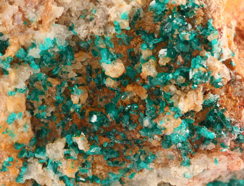Dioptase on Matrix, Kaokoveld Region, Namibia