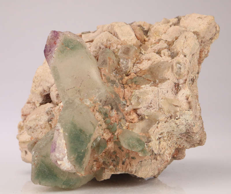 Chlorite and Amethyst Quartz on Feldspar, Brandberg Mnt, Namibia