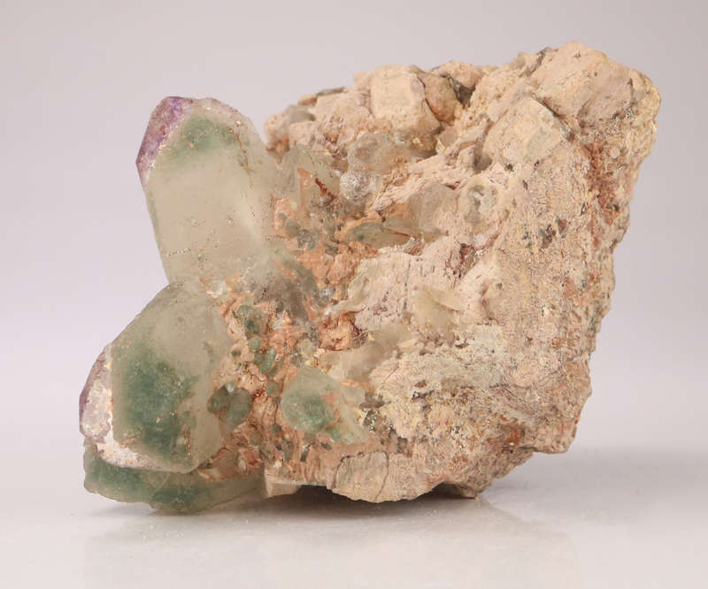 Chlorite and Amethyst Quartz on Feldspar, Brandberg Mnt, Namibia