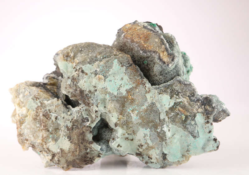 Quartz and Malachite on Matrix, Skorpion Mine, Karas Region, Namibia