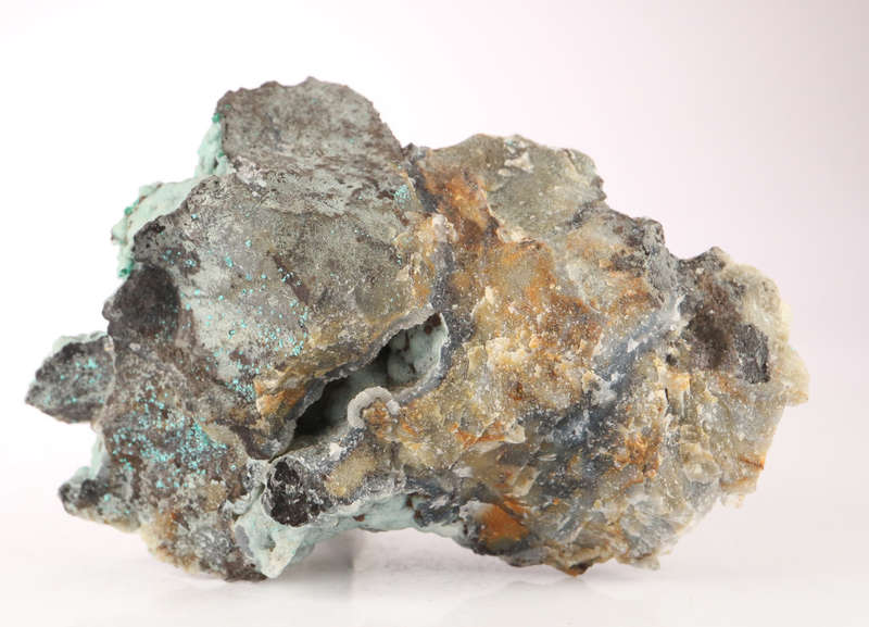 Quartz and Malachite on Matrix, Skorpion Mine, Karas Region, Namibia