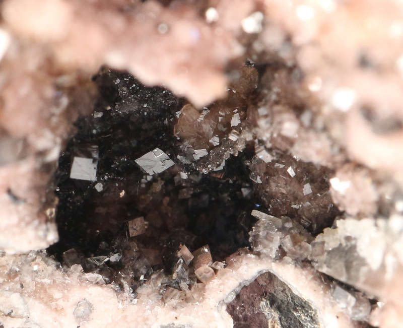 Baryte on Rhodochrosite Vug, N`Chwaning II, Northern Cape, South Africa