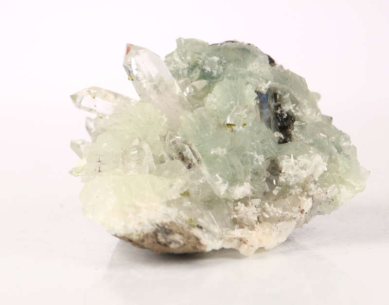 Prehnite on Quartz Cluster, Gobobosebberge Mnt, Namibia