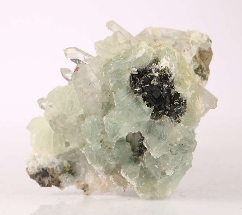 Prehnite on Quartz Cluster, Gobobosebberge Mnt, Namibia