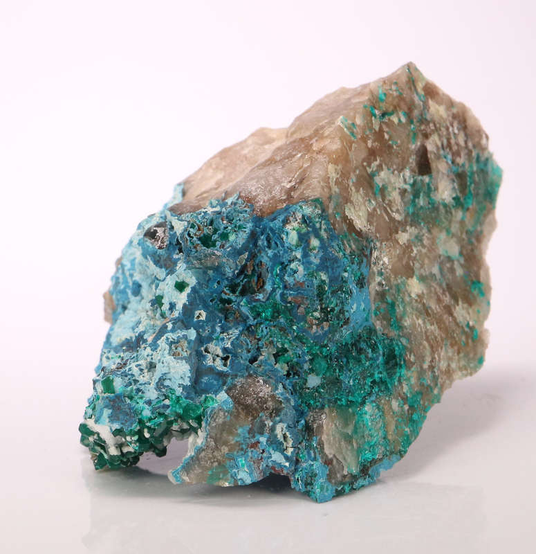 Dioptase, Shattuckite on Quartz, Kaokoveld Region, Namibia