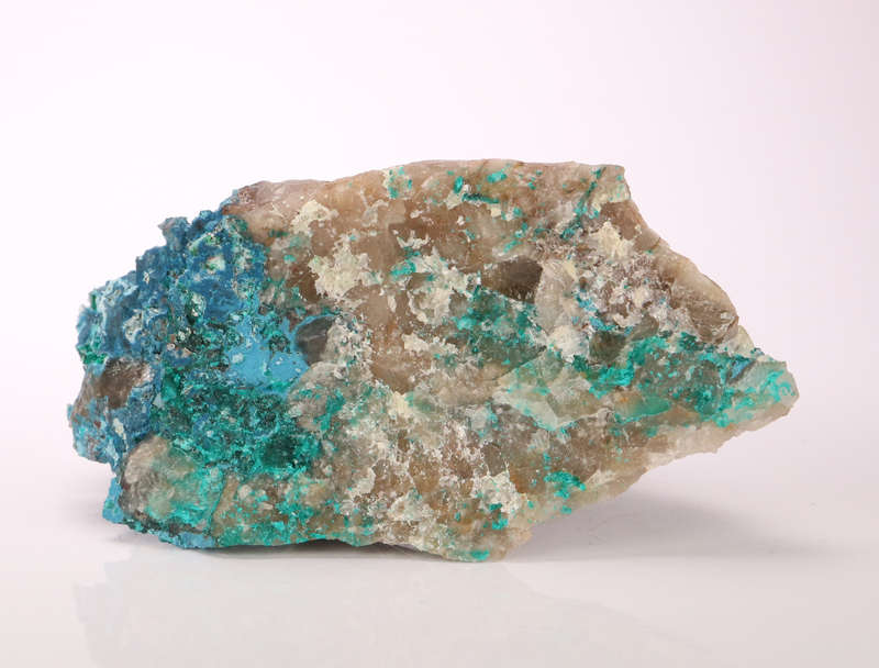Dioptase, Shattuckite on Quartz, Kaokoveld Region, Namibia