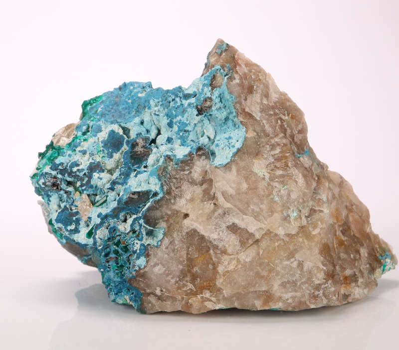 Dioptase, Shattuckite on Quartz, Kaokoveld Region, Namibia
